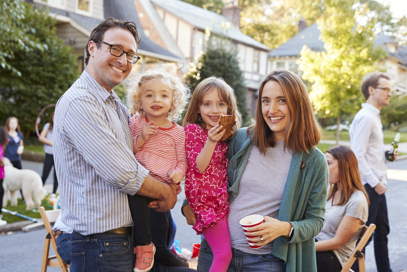 Photo of young family at Treeline