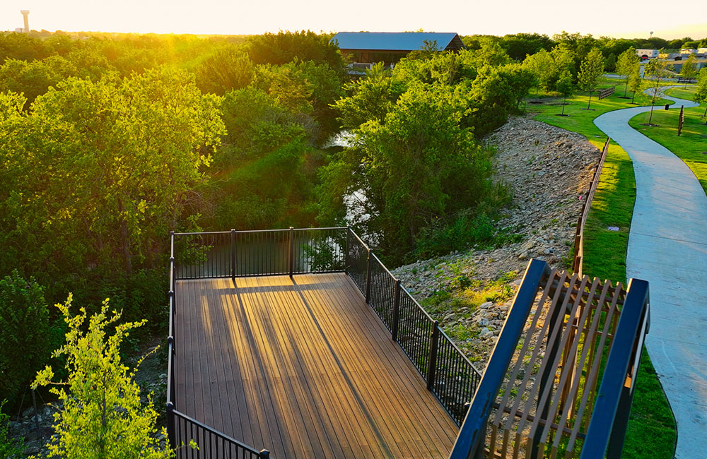 Aerial view of the an observation platform