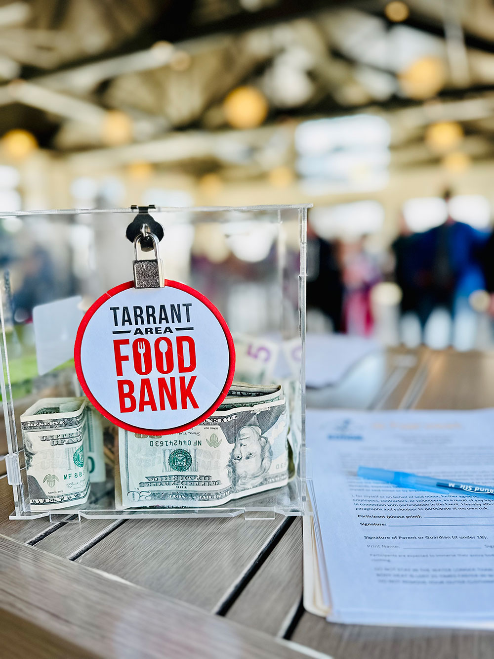 Donations at a food bank