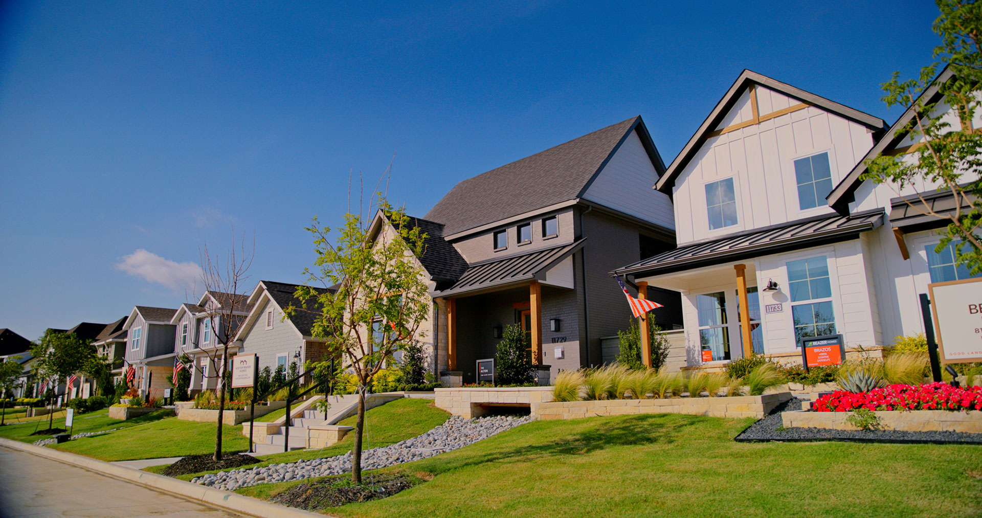 A street of houses in Treeline