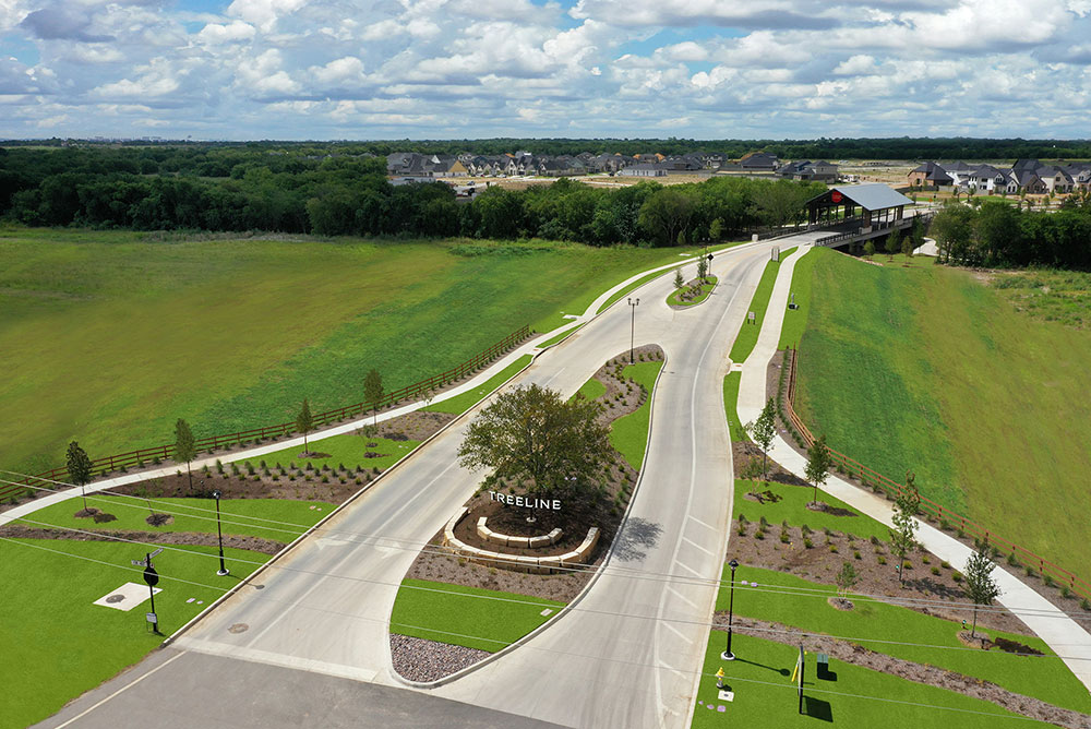 Aerial view of Treeline entrance
